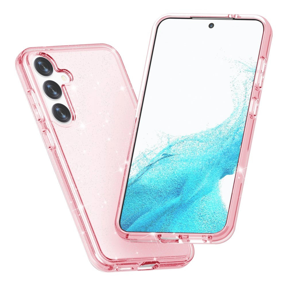 Samsung Galaxy S24 Hybrid Plast Deksel - Pink Glitter