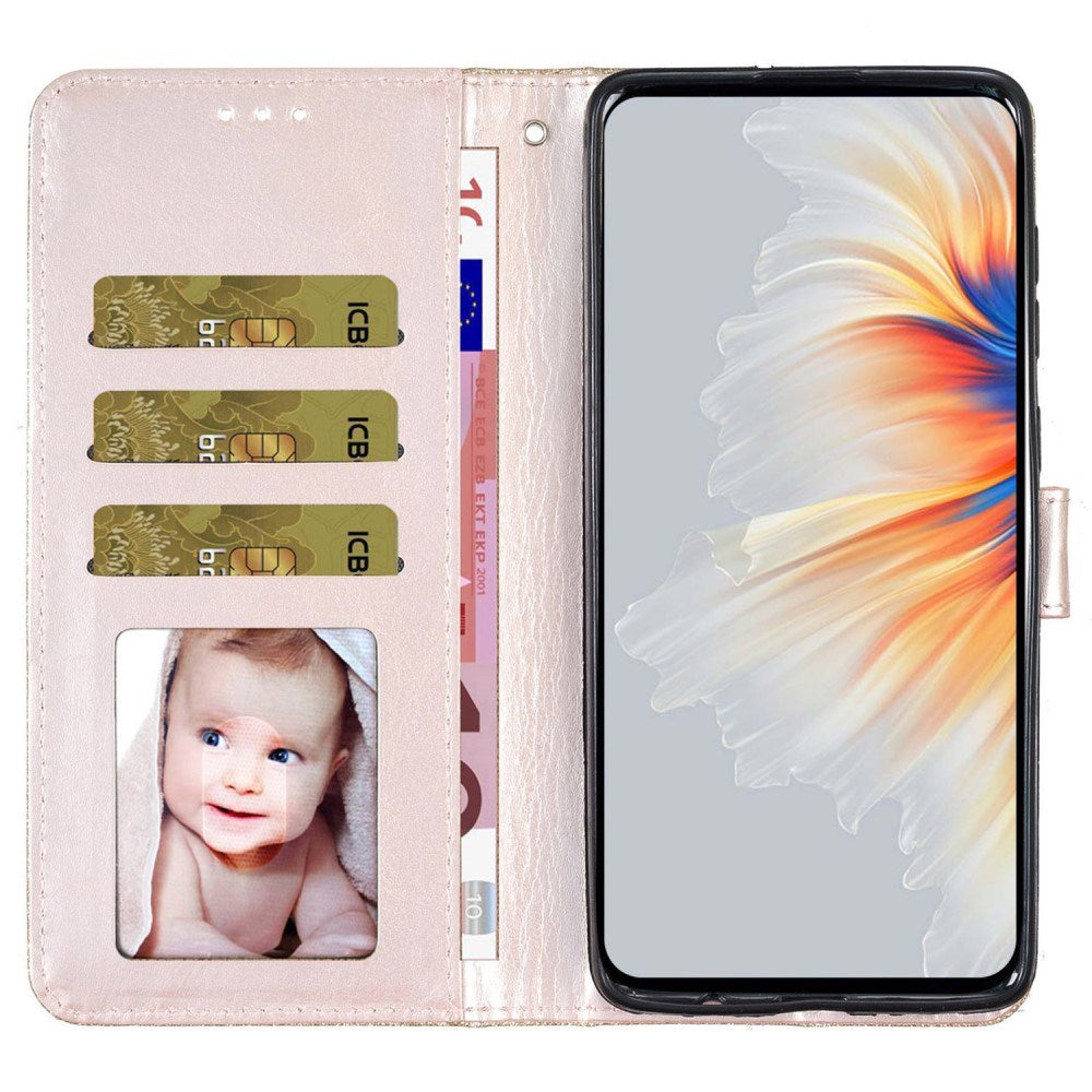 EIDERWOOD Motorola Moto G84 Flip Deksel med Lommebok og Stropp - Glitter - Gull