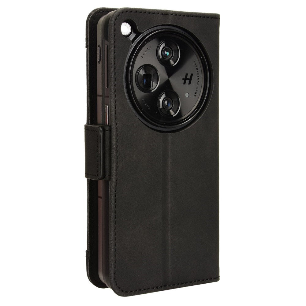 EIDERWOOD OnePlus Open Flip Deksel i Kunstskinn med Stativfunksjon og Avtakbar Kortholder - Svart