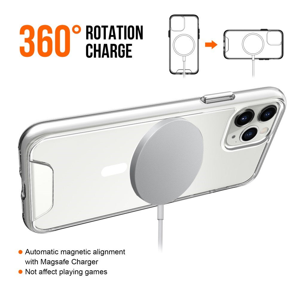 EIDERWOOD iPhone 11 Pro Max Hybrid Plast Deksel - MagSafe Kompatibel - Gjennomsiktig / Hvit