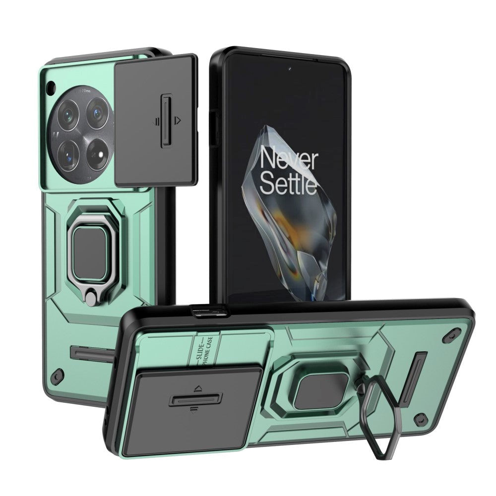 OnePlus 12 Håndverker Deksel med Magnetisk Kickstand Og Cam Slider - Grønn