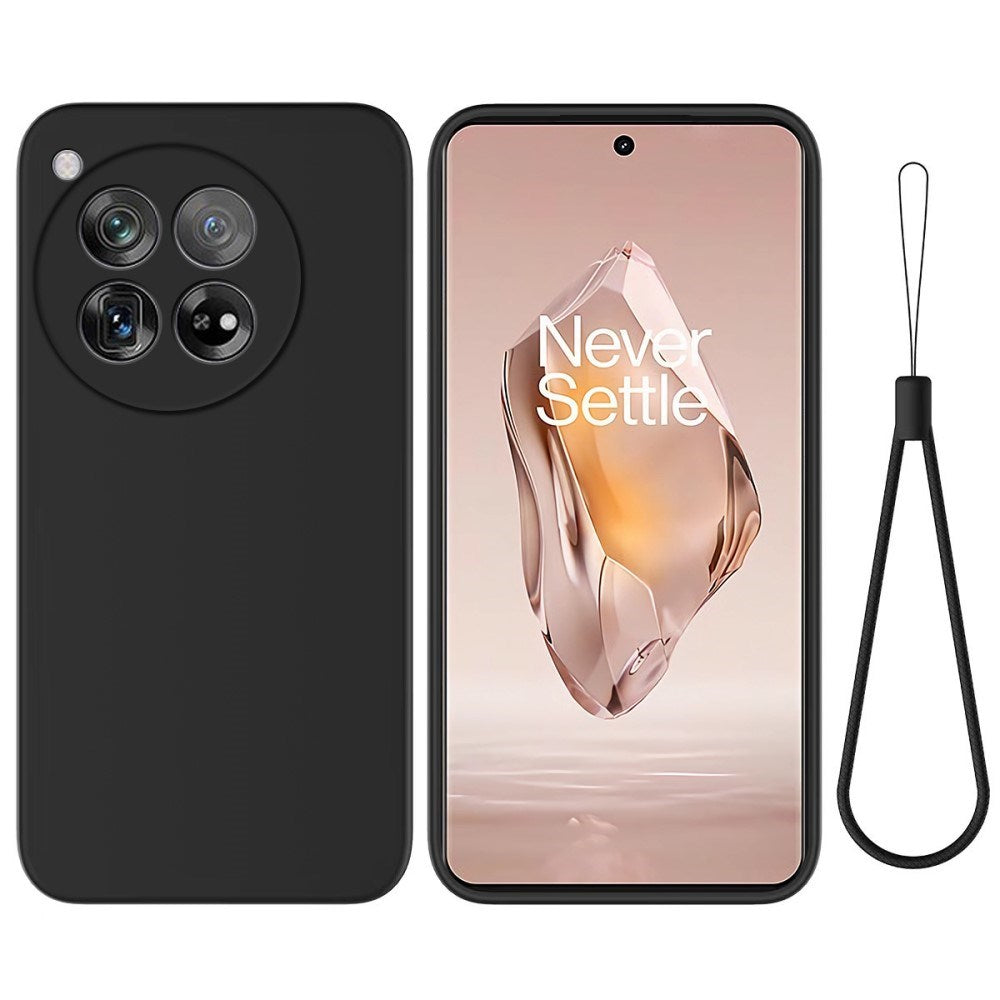 EIDERWOOD OnePlus 12R Liquid Silikon Deksel med Stropp - Svart