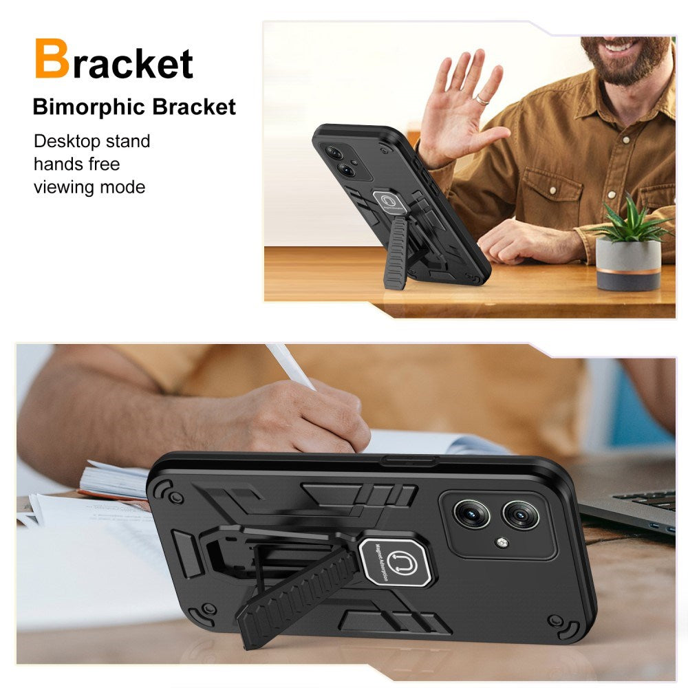 EIDERWOOD Motorola Moto G54 Håndverker Deksel med Kickstand - Svart