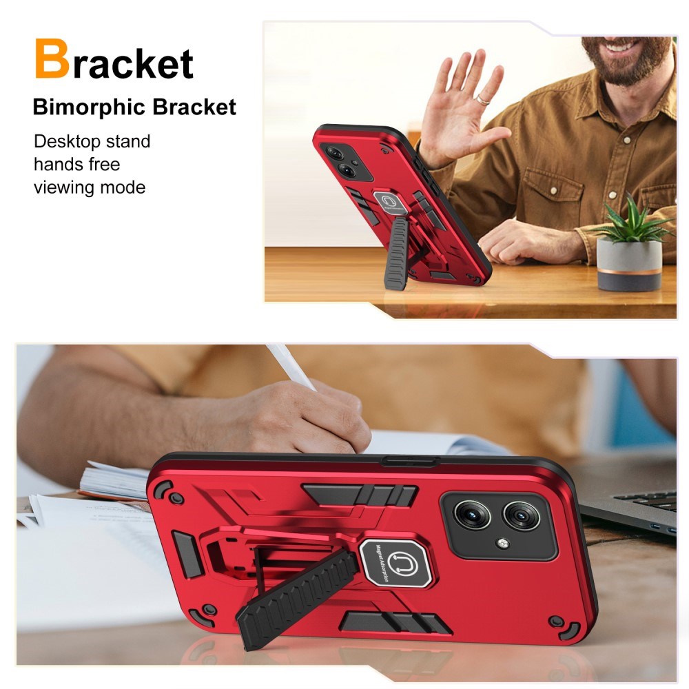 EIDERWOOD Motorola Moto G54 Håndverker Deksel med Kickstand - Rød