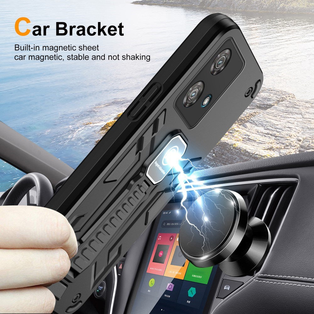 EIDERWOOD Motorola Edge 40 Neo Håndverker Deksel med Kickstand - Svart