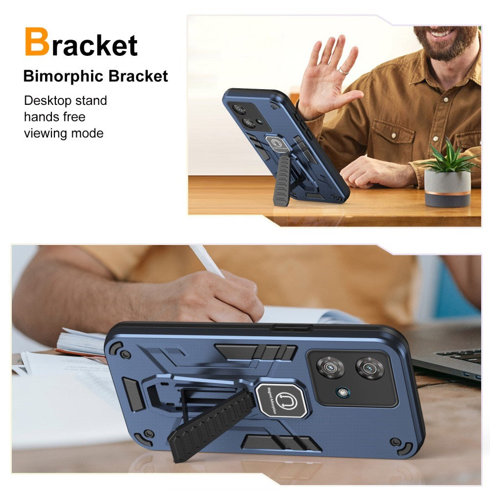 EIDERWOOD Motorola Edge 40 Neo Håndverker Deksel med Kickstand - Blå