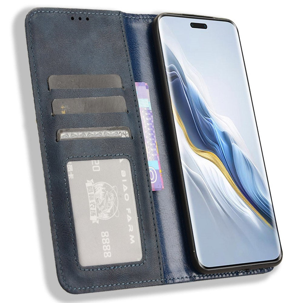 EIDERWOOD Honor Magic6 Pro (5G) Magnetisk Kunstskinn Flip Deksel - Blå