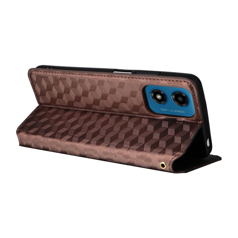 EIDERWOOD Motorola Moto G04 / G24 / G24 Power PU Skinn Flip Deksel med Lommebok - Rombe - Brun