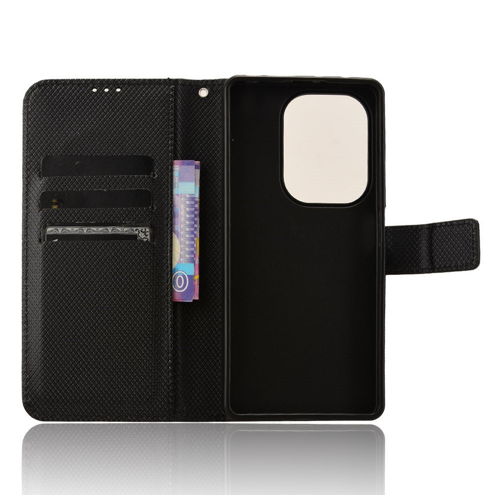 EIDERWOOD Xiaomi Redmi Note 13 Pro (4G) / Poco M6 Pro Flippdeksel med Stropp og Tekstur - Svart