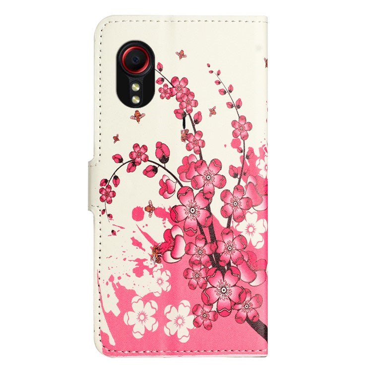 EIDERWOOD Samsung Galaxy Xcover 7 Flipdeksel med Lommebok & Stativ Funksjon - Rosa Blomster