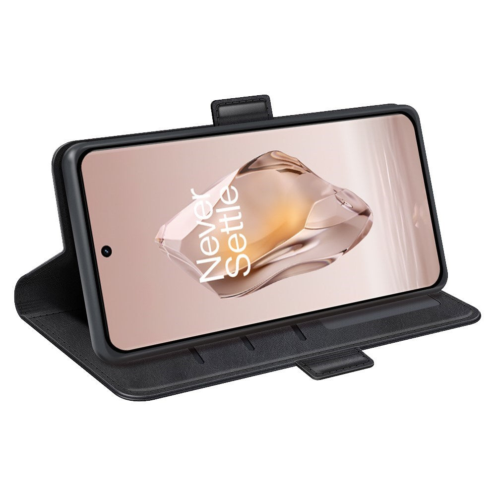 EIDERWOOD OnePlus 12R Blankt Kunstskinn Mobildeksel med Lommebok - Svart