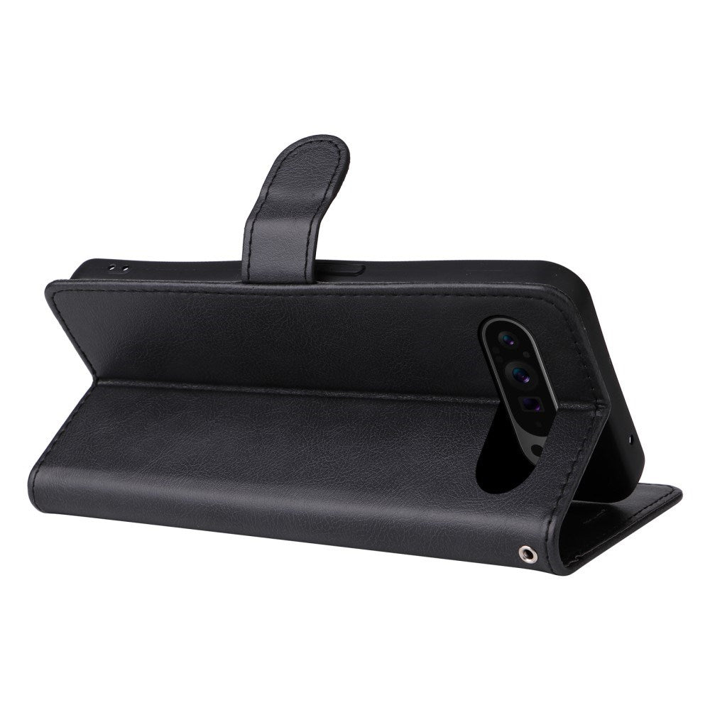 EIDERWOOD Google Pixel 9 Pro XL Flip Deksel i Skinn med Lommebok og Stropp - Svart