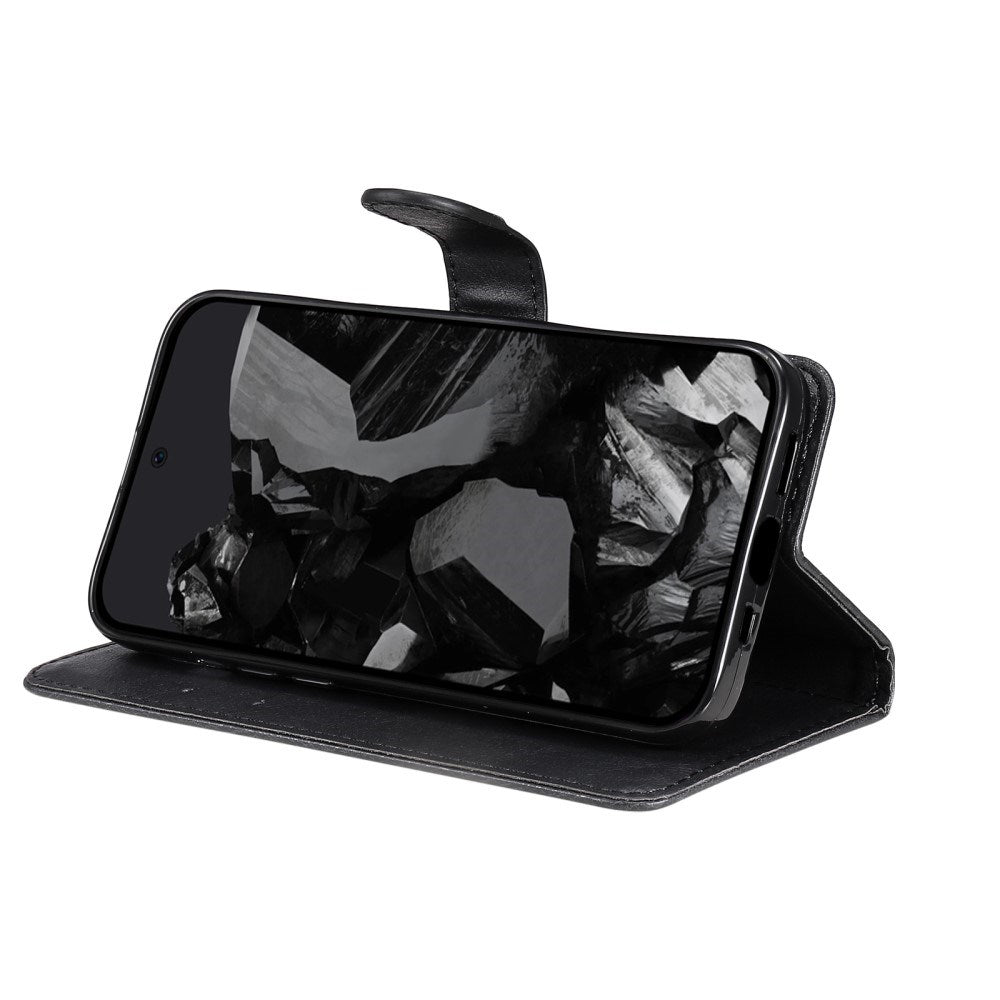 EIDERWOOD Google Pixel 9 Pro XL Flip Deksel i Skinn med Lommebok og Stropp - Svart