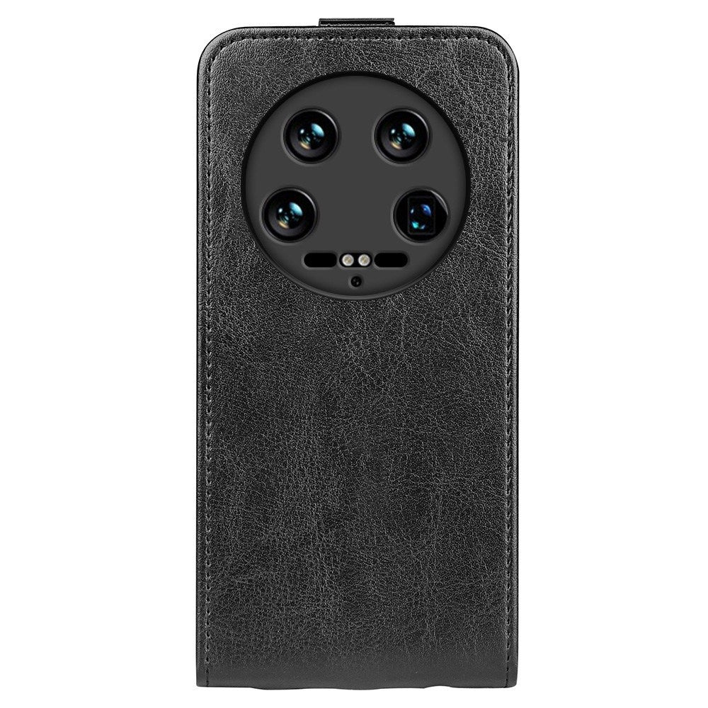 EIDERWOOD Xiaomi 14 Ultra Vertikalt Flip Kunst Skinn Deksel med Lommebok - Svart
