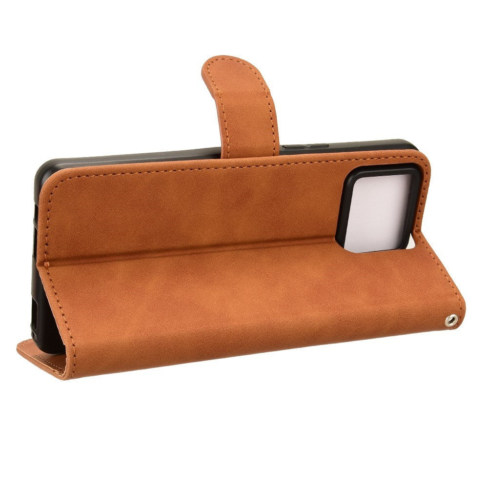 EIDERWOOD Asus Zenfone 11 Ultra Skinn Flip Deksel med Lommebok og Stativfunksjon - Brun