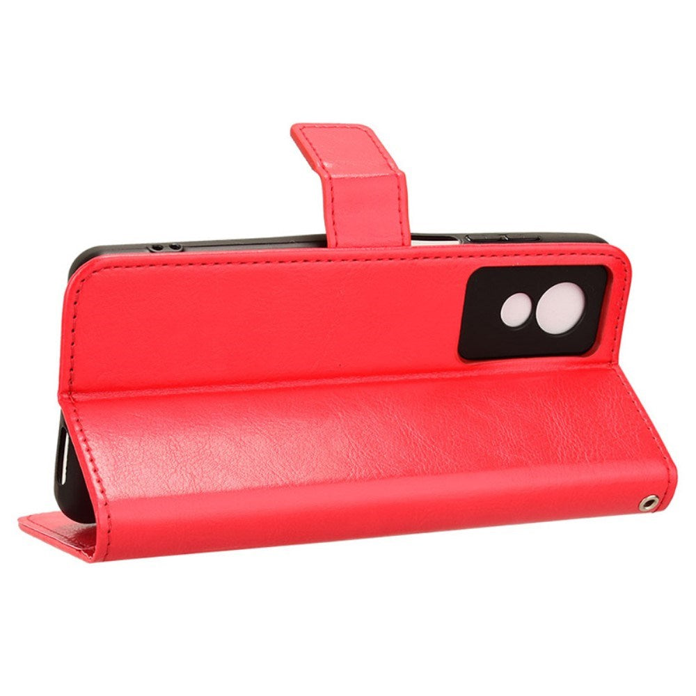 EIDERWOOD TCL 501 Kunst Skinn Flip Deksel med Stativ & Lommebok - Rød