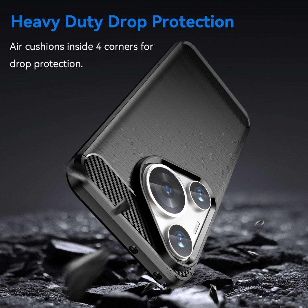 EIDERWOOD Huawei Pura 70 Pro / 70 Pro+ (Plus) Brushed Carbon Deksel - Svart