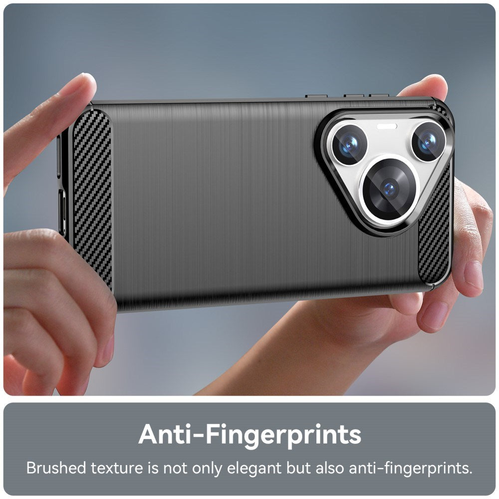 EIDERWOOD Huawei Pura 70 Pro / 70 Pro+ (Plus) Brushed Carbon Deksel - Svart