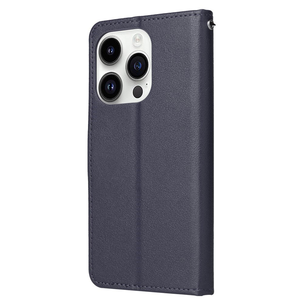 EIDERWOOD iPhone 14 Pro Max Kunstskinn Flip Deksel m. Stropp - Blå