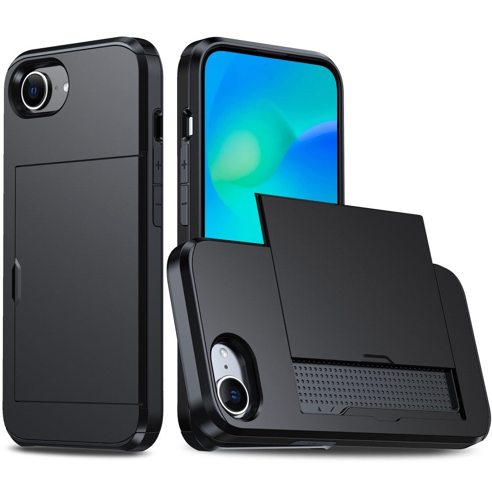 EIDERWOOD iPhone 16e Multifunksjonelt Bakdeksel med Kortholder - Svart