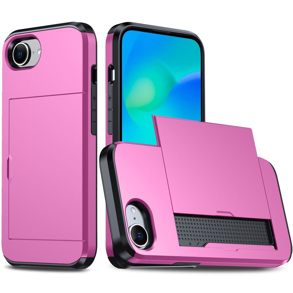 EIDERWOOD iPhone 16e Multifunksjonelt Bakdeksel med Kortholder - Pink