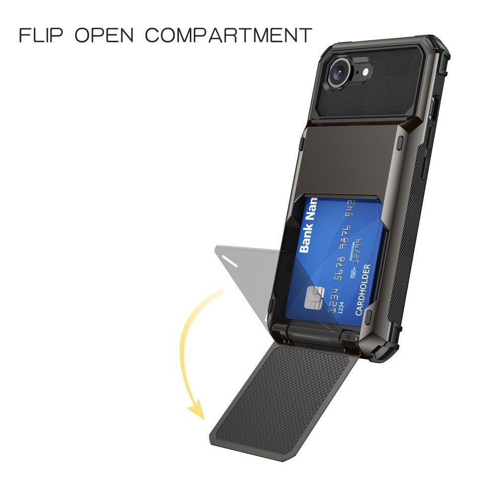 EIDERWOOD iPhone 16e Håndverker Deksel med Kortholder - Rød