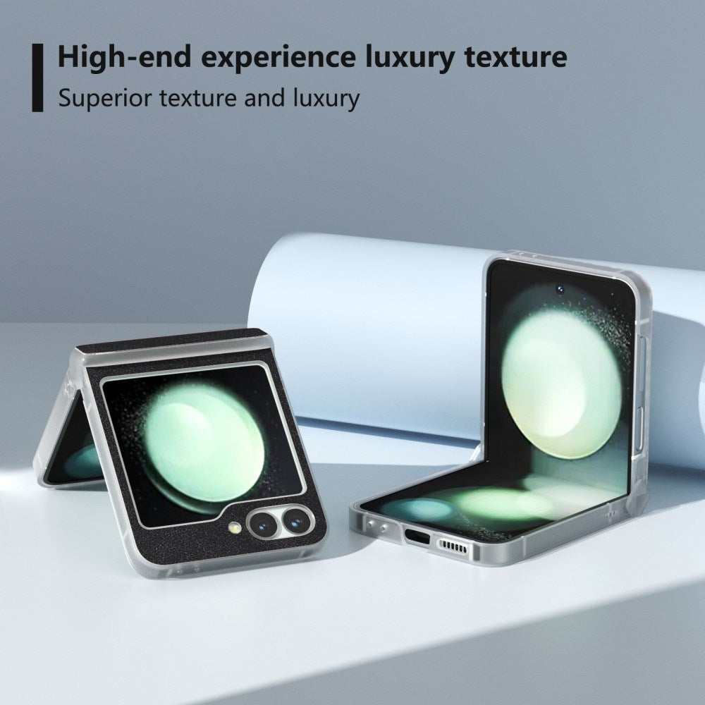 EIDERWOOD Samsung Galaxy Z Flip7 FE / Flip6 Skinnkledd Plast Deksel - Svart