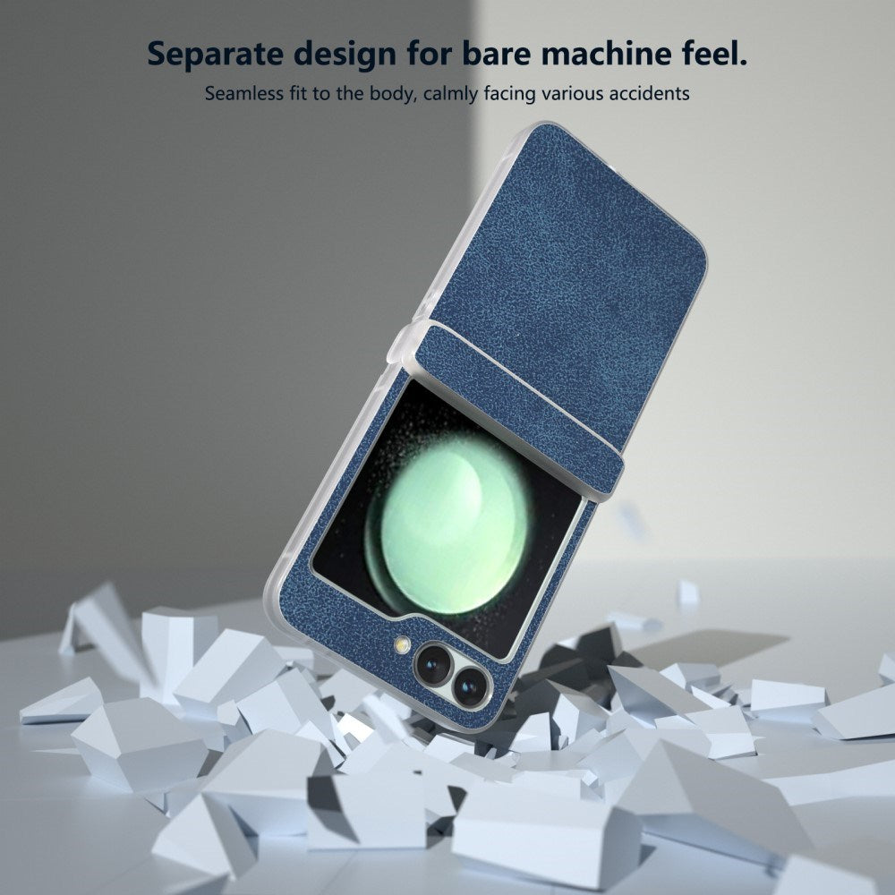 EIDERWOOD Samsung Galaxy Z Flip7 FE / Flip6 Skinnkledd Plast Deksel - Blå