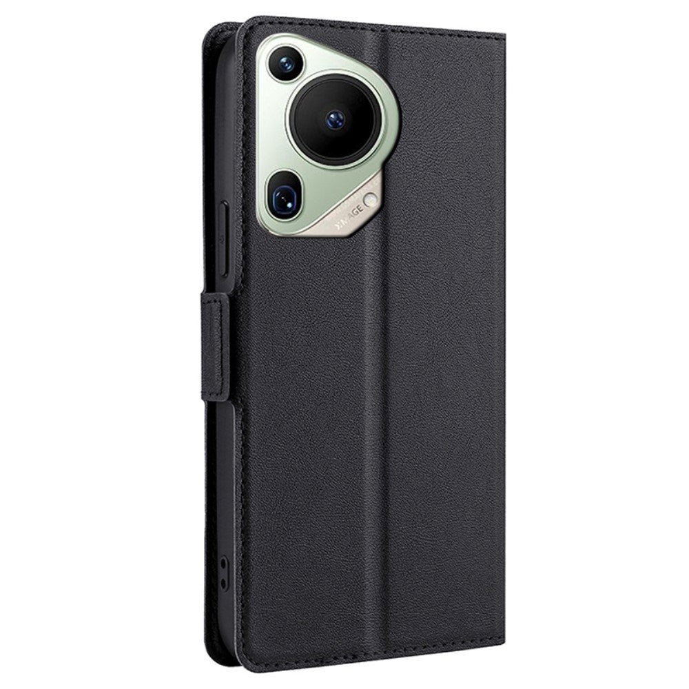 EIDERWOOD Huawei Pura 70 Ultra Flip Deksel i Kunstskinn med Kortholder og Ståfunksjon - Svart