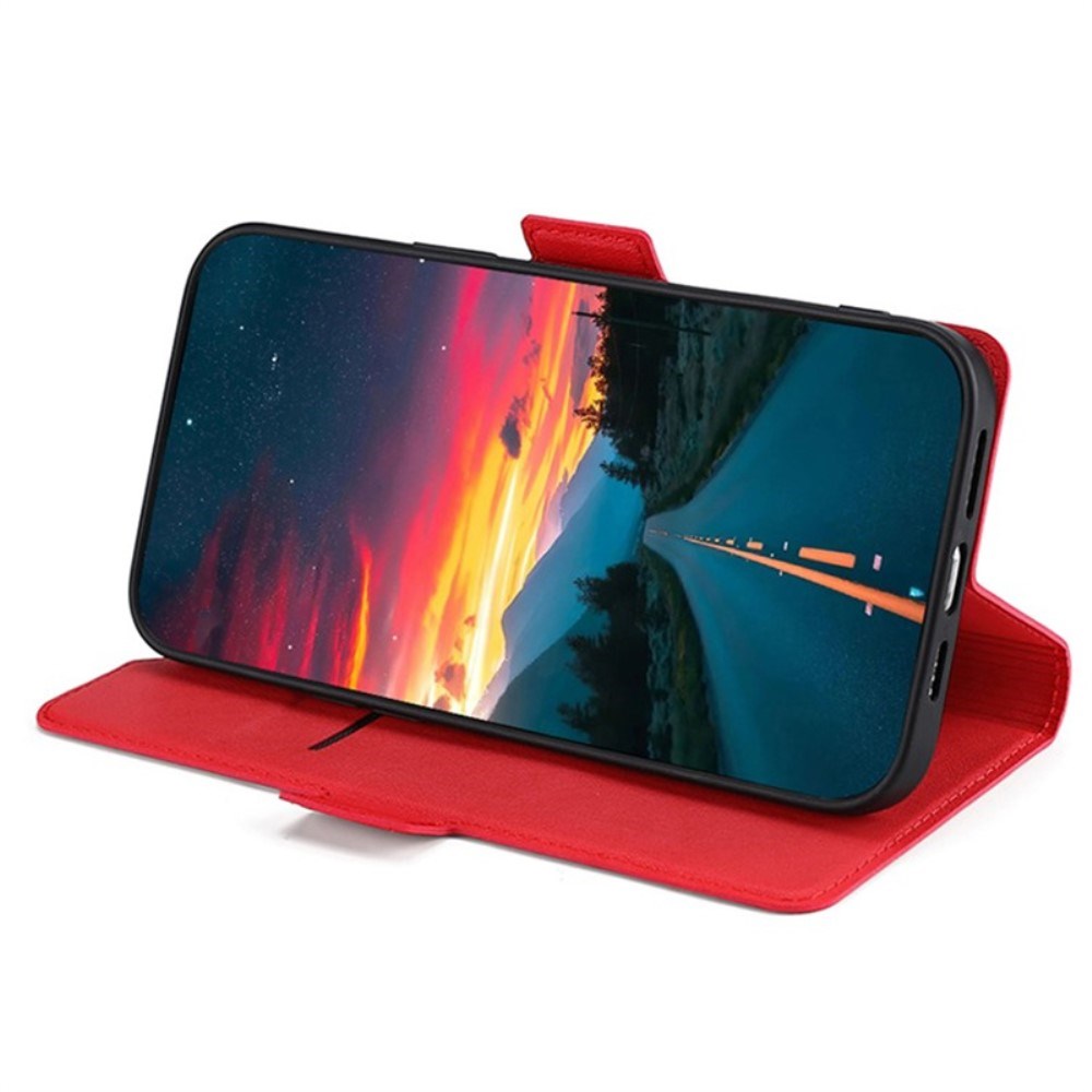 EIDERWOOD Huawei Pura 70 Ultra Flip Deksel i Kunstskinn med Kortholder og Ståfunksjon - Rød