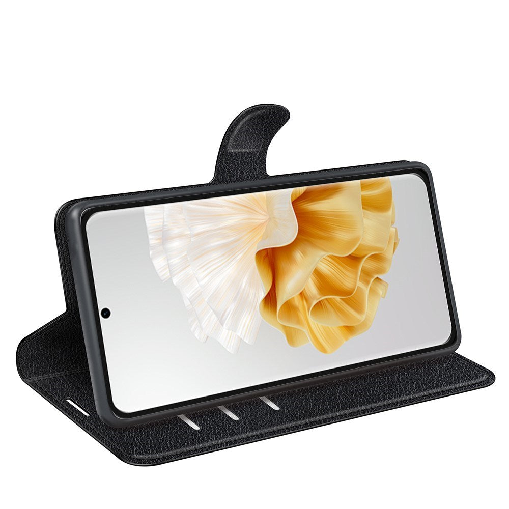 EIDERWOOD Huawei Pura 70 Kunstskinn Flip Deksel m. Kortholder & Ståfunksjon - Svart