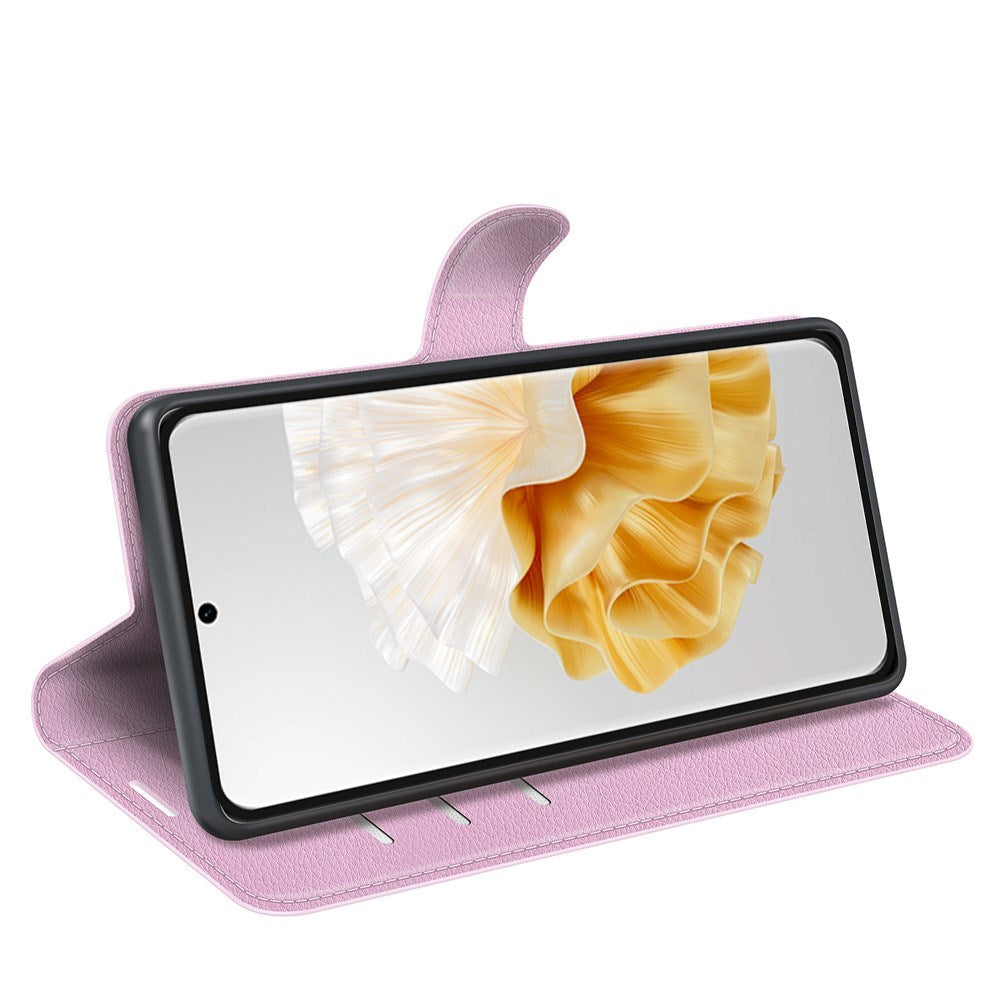 EIDERWOOD Huawei Pura 70 Kunstskinn Flip Deksel m. Kortholder & Ståfunksjon - Rosa