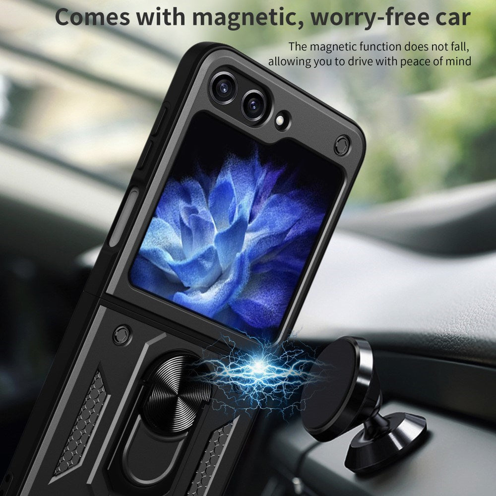 EIDERWOOD Samsung Galaxy Z Flip7 FE / Flip6 Hybrid Håndverker Deksel m. Kickstand - Svart