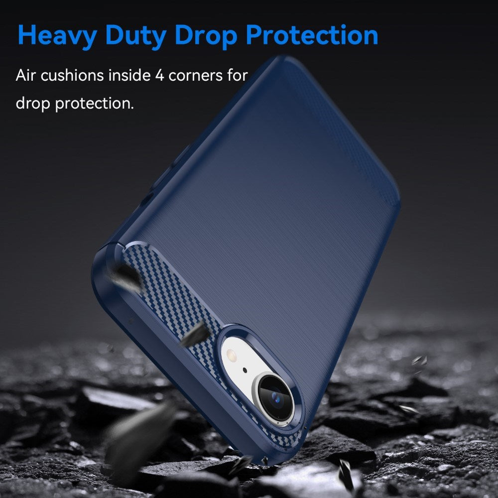 EIDERWOOD iPhone 16e Brushed Carbon Deksel - Blå