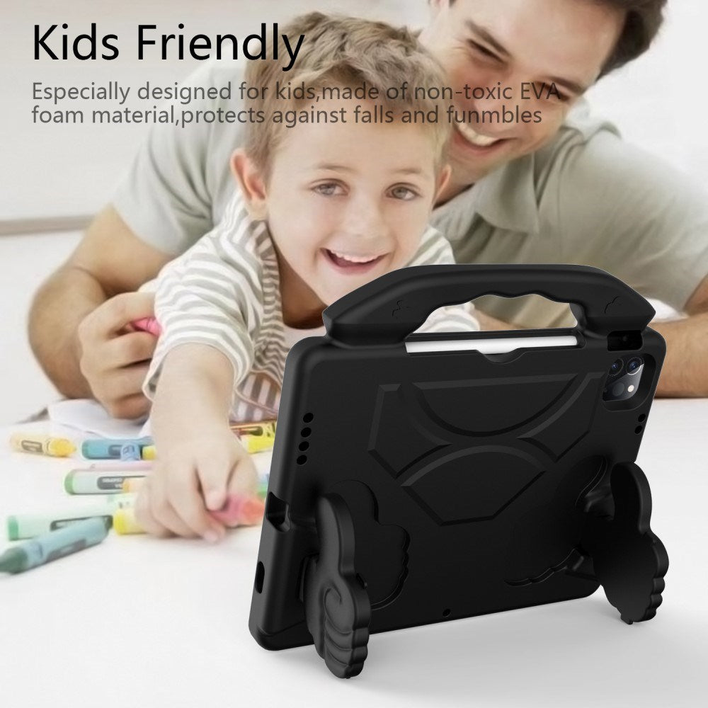 EIDERWOOD iPad Air 13" (2025 / 2024) / Pro 13" (2025 / 2024) / Pro 12.9" (2022-2018) Barnedeksel - Thumb Kickstand Bakdeksel - Svart