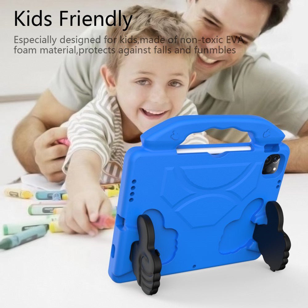 EIDERWOOD iPad Air 13" (2025 / 2024) / Pro 13" (2025 / 2024) / Pro 12.9" (2022-2018) Barnedeksel - Thumb Kickstand Bakdeksel - Blå