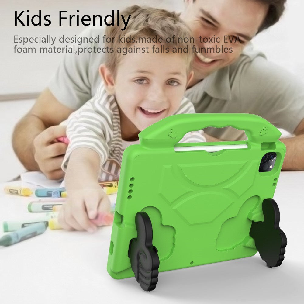 EIDERWOOD iPad Air 13" (2025 / 2024) / Pro 13" (2025 / 2024) / Pro 12.9" (2022-2018) Barnedeksel - Thumb Kickstand Bakdeksel - Grønn