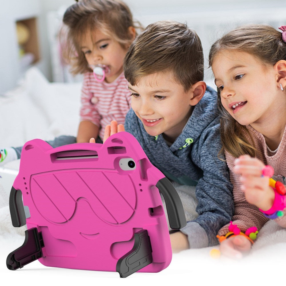 EIDERWOOD iPad Air 11" (2025 / 2024) Barnedeksel - Smiley - Stativ og Håndtak - Rosa