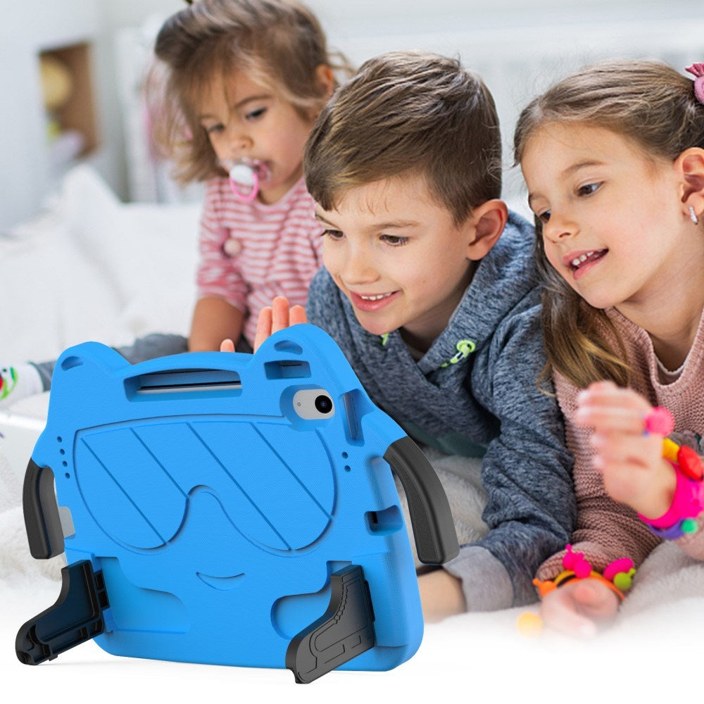 EIDERWOOD iPad Air 11" (2025 / 2024) Barnedeksel - Smiley - Stativ og Håndtak - Blå