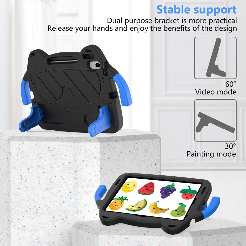 EIDERWOOD iPad Air 11" (2025 / 2024) Barnedeksel - Smiley - Stativ og Håndtak - Svart