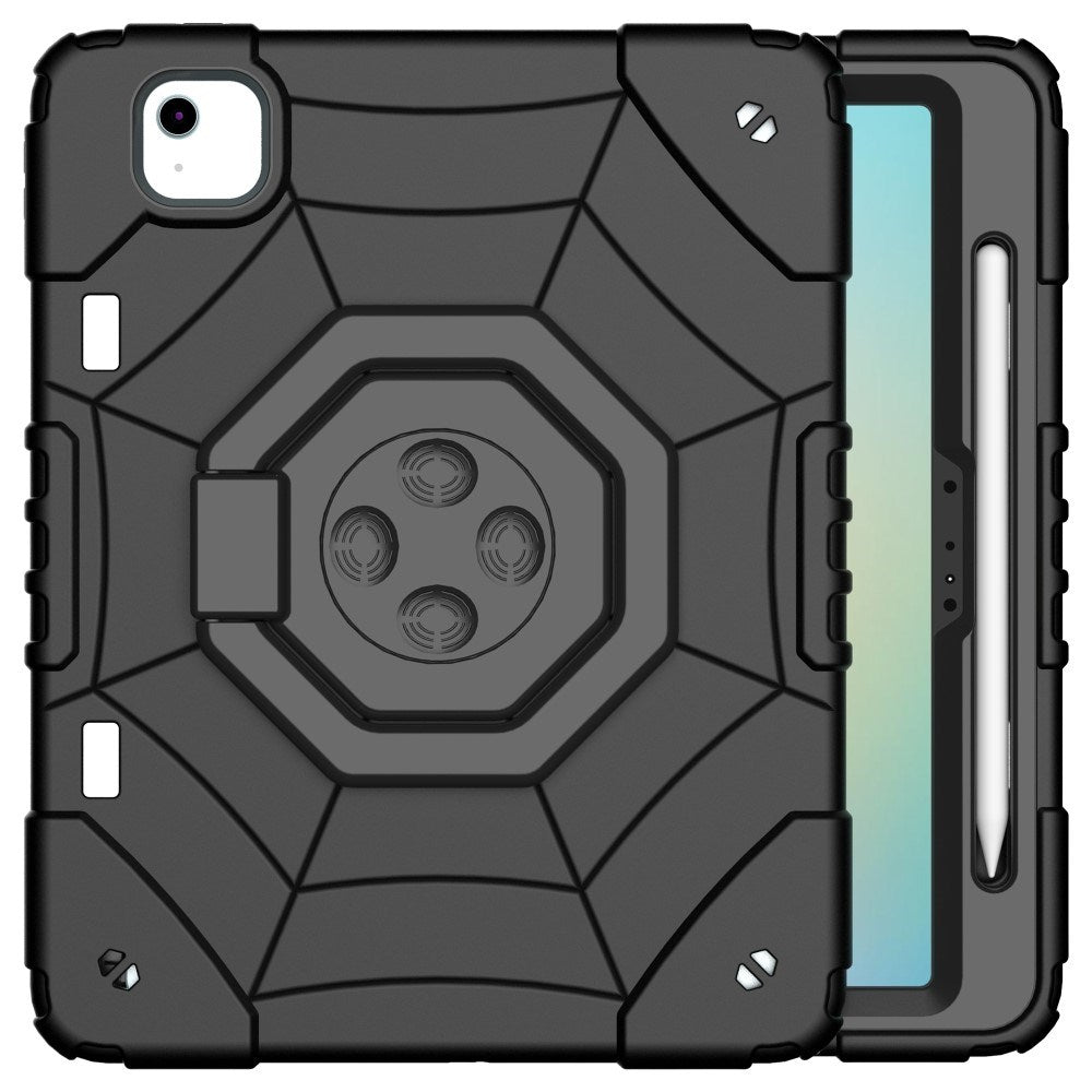 EIDERWOOD iPad Air 11" (2025 / 2024) Barnedeksel m. Stativ & Håndtak - Svart