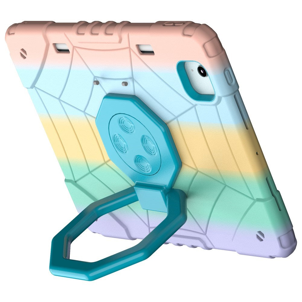 EIDERWOOD iPad Air 11" (2025 / 2024) Barnedeksel m. Stativ & Håndtak - Regnbue
