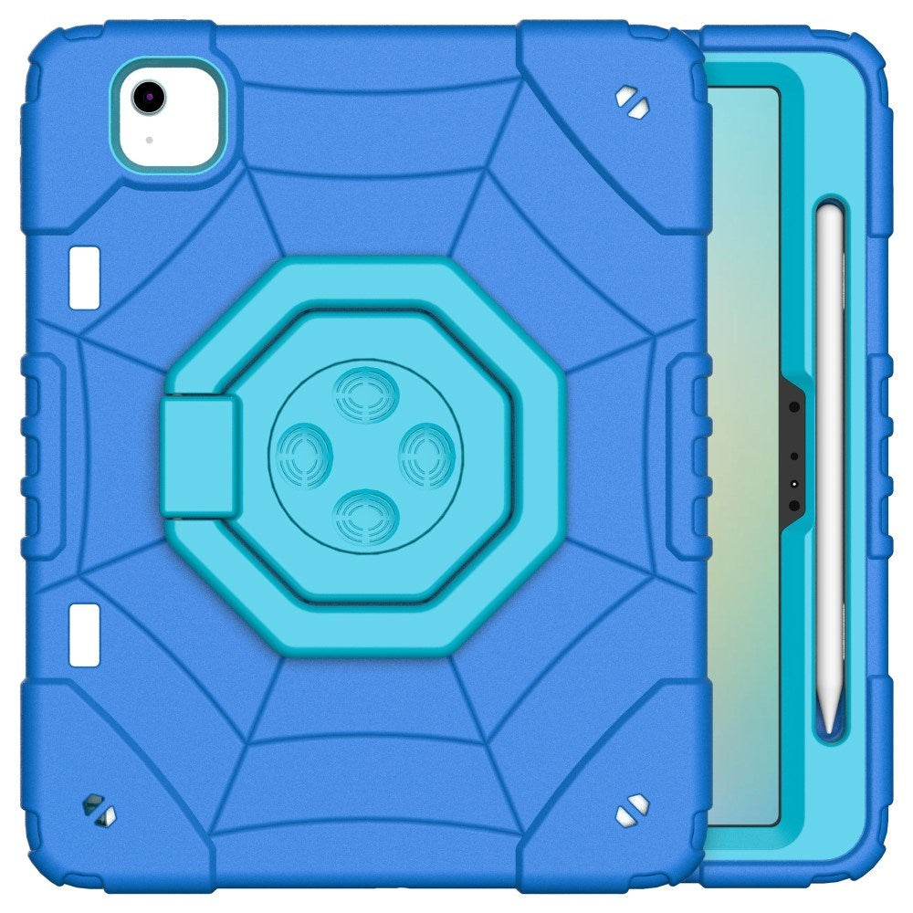 EIDERWOOD iPad Air 11" (2025 / 2024) Barnedeksel m. Stativ & Håndtak - Blå