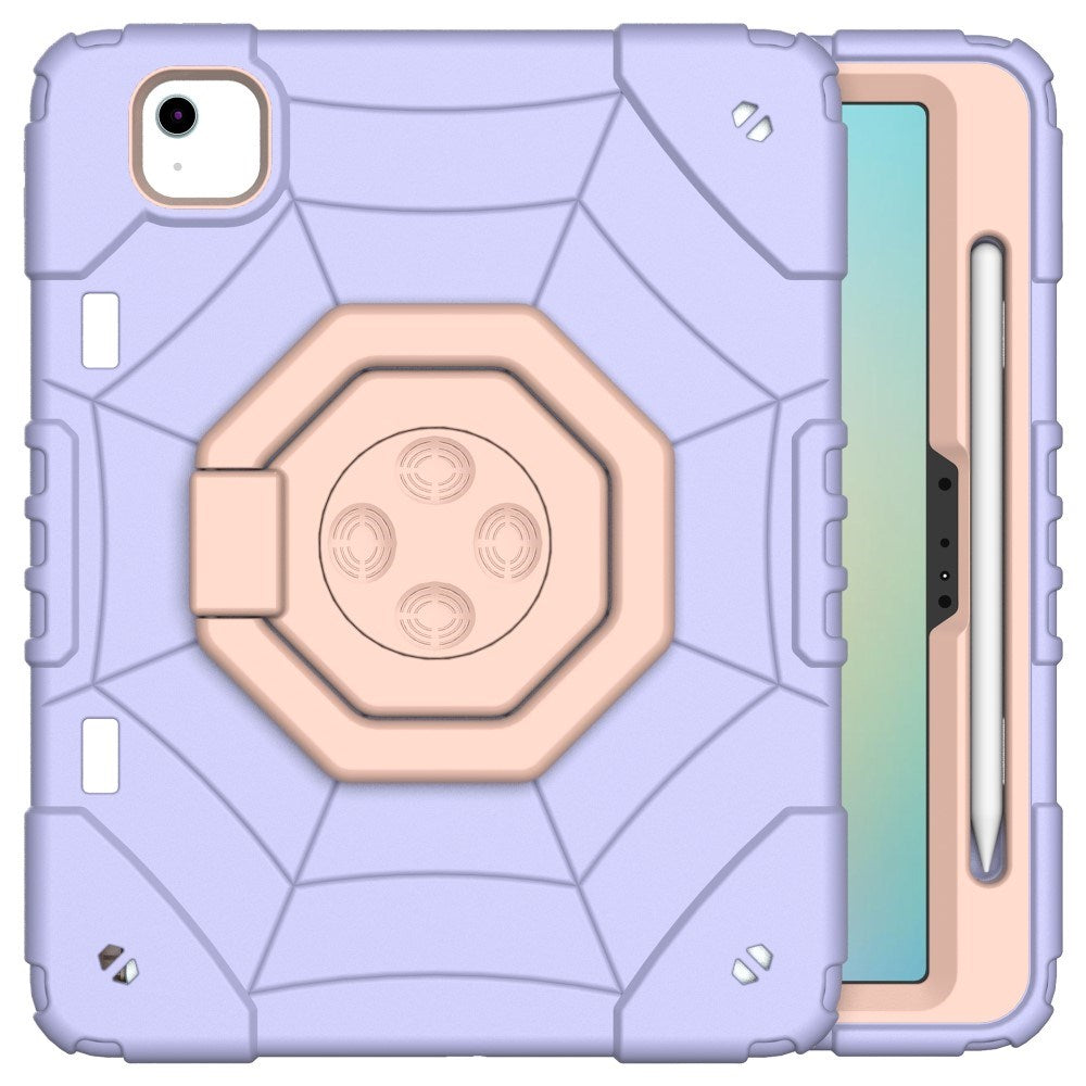 EIDERWOOD iPad Air 11" (2025 / 2024) Barnedeksel m. Stativ & Håndtak - Lilla