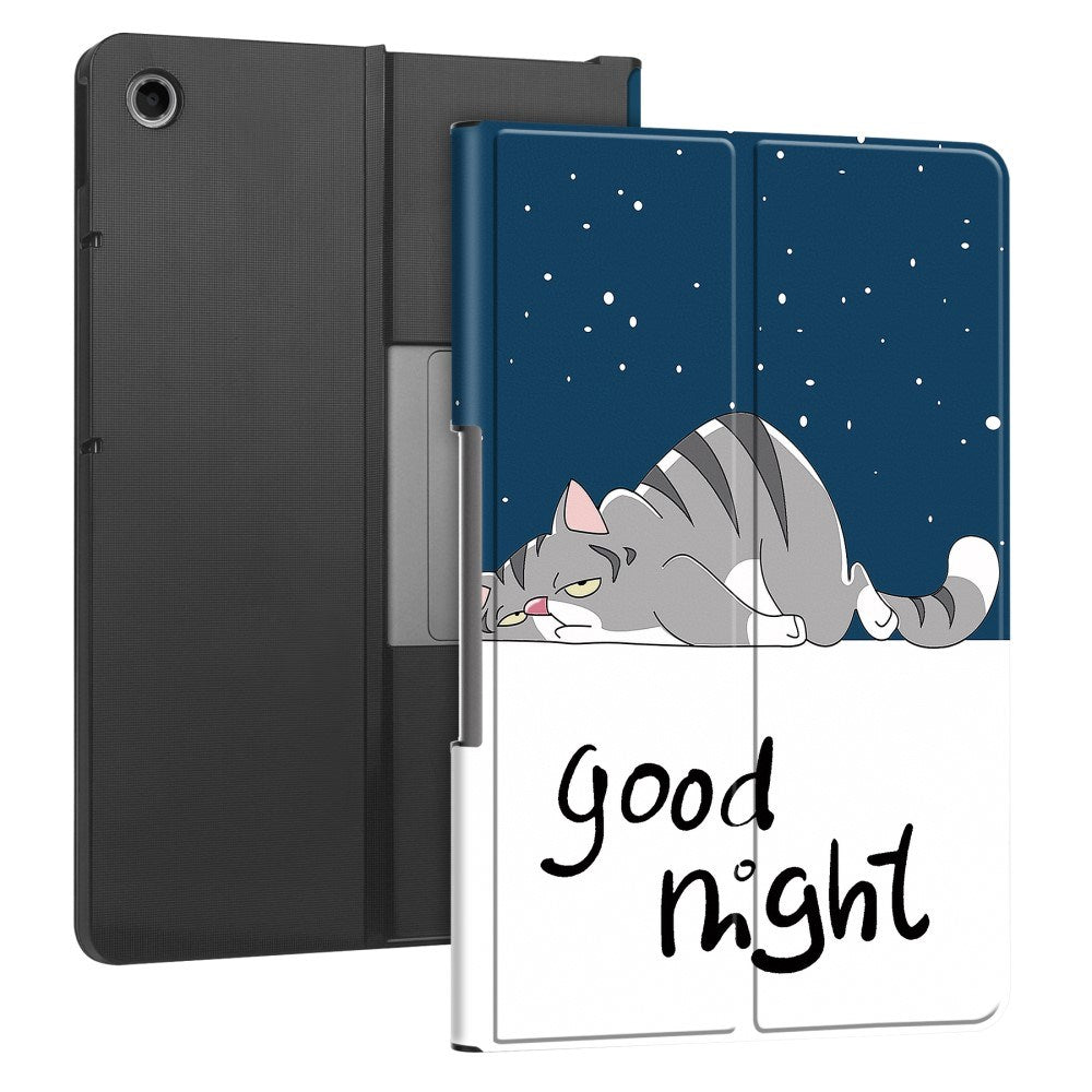 EIDERWOOD Lenovo Tab Plus 11.5" Kunstskinn Deksel med Mønster - Katt