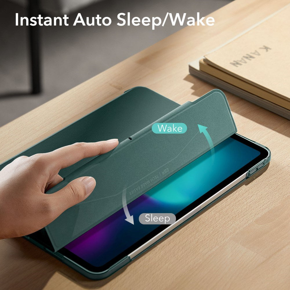 iPad Pro 13" (2025 / 2024) ESR Tri-Fold Flip Deksel med Apple Pencil Holder - Grønn