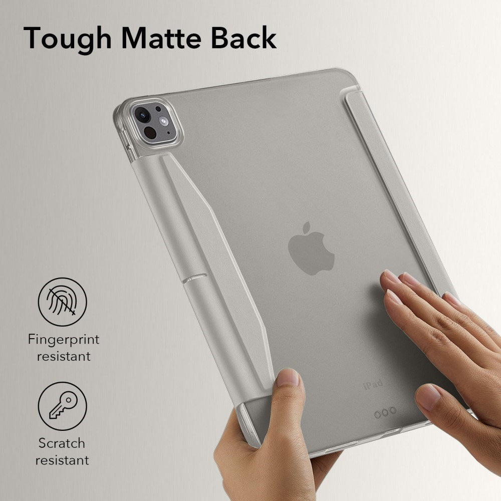 iPad Pro 13" (2025 / 2024) ESR Tri-Fold Flip Deksel med Apple Pencil Holder - Grå