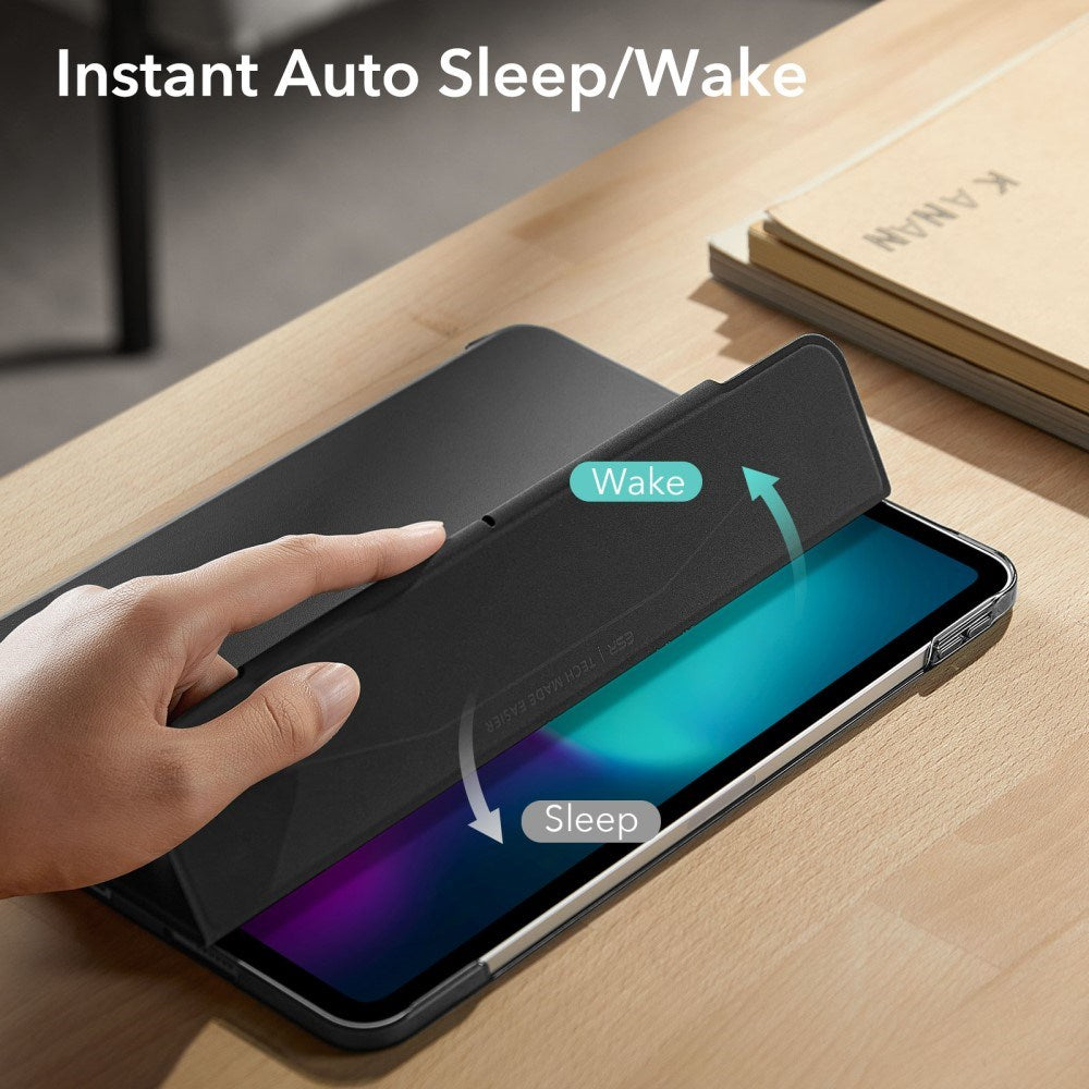 iPad Pro 11" (2025 / 2024) ESR Tri-Fold Flip Deksel med Apple Pencil Holder - Svart