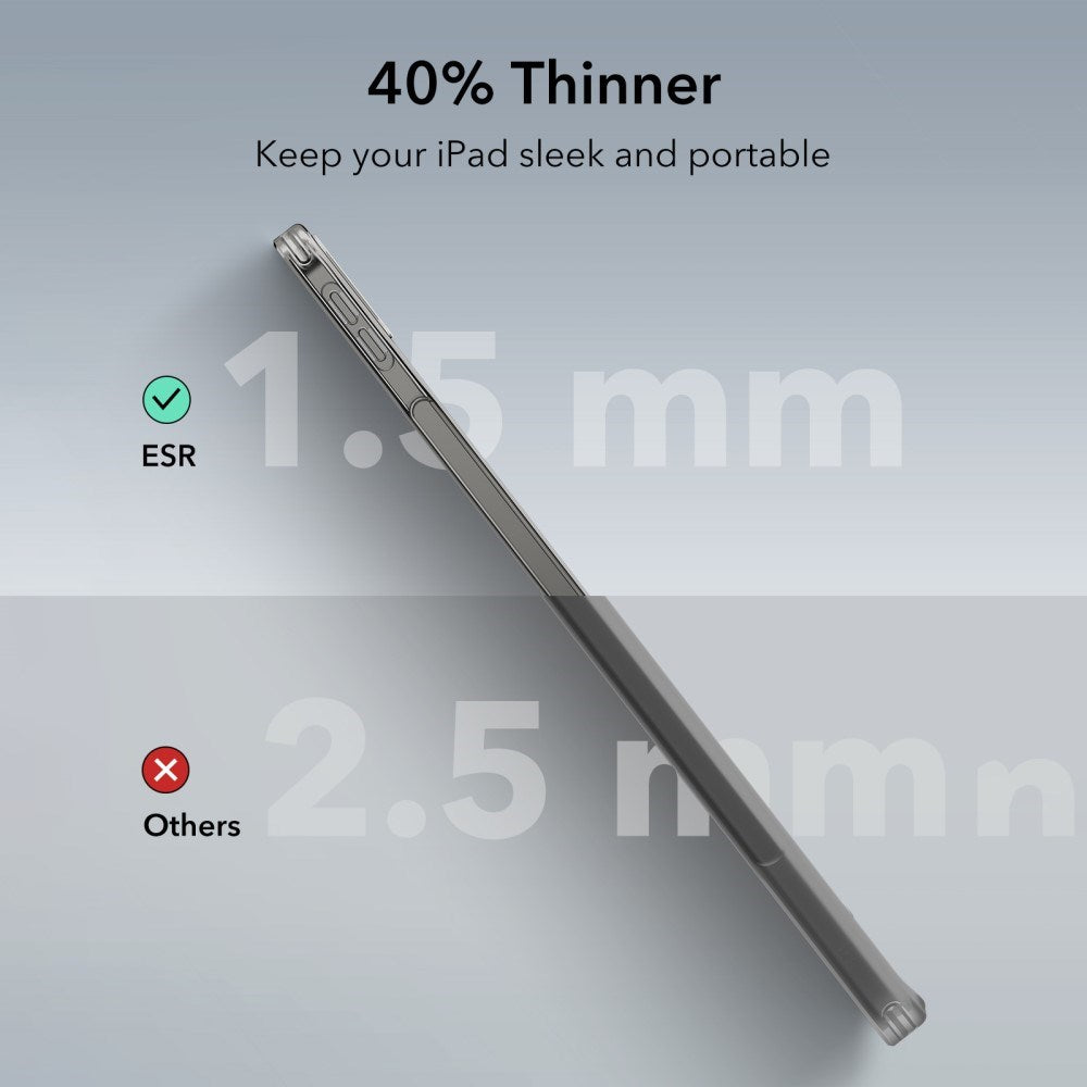 iPad Air 13" (2025 / 2024) ESR Hybrid Deksel - Gjennomsiktig