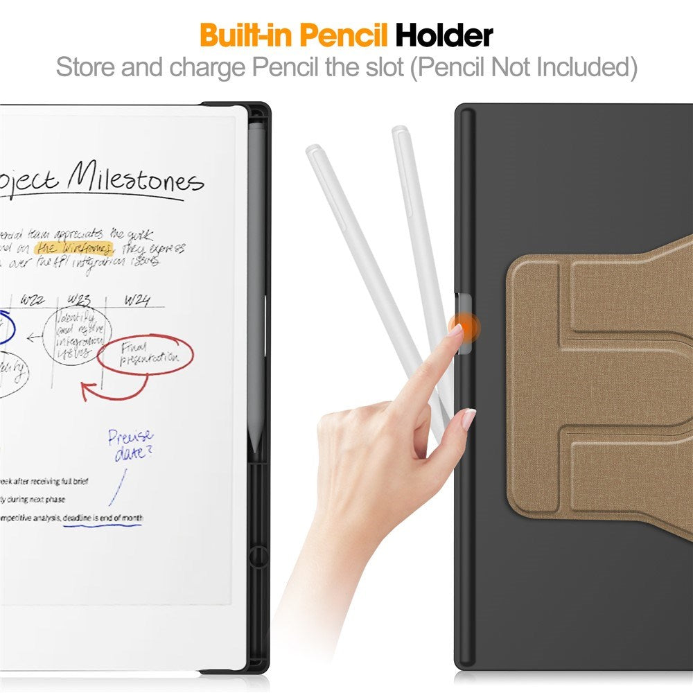 EIDERWOOD ReMarkable Paper Pro Kunstskinn Plast Deksel m. Penne Holder - Brun